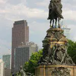 A Statue of George Washington Presiding over Ben Franklin Parkway, Center City, Philadelphia, PA