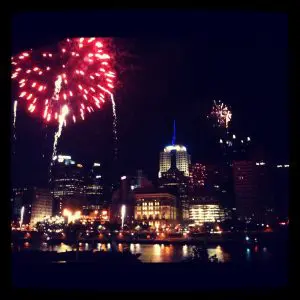 Fireworks over Downtown Pittsburgh