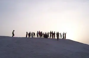 Salt Miners' Kids atop a Mound of Sal, Kutch Region, Gujarat, India