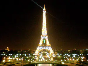 Eiffel Tower at Night Landscape, Paris