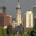 Philadelphia City Hall viewed from Ben Franklin Parkway, Center City Philadelphia, PA