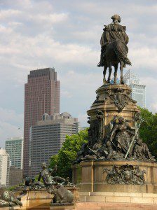 A Statue of George Washington Presiding over Ben Franklin Parkway, Center City, Philadelphia, PA