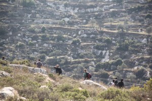 Israeli Protesters Hiking to Bilin, West Bank