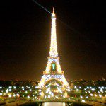 Eiffel Tower at Night Landscape, Paris