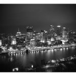Pittsburgh Skyline at Night, Black and White